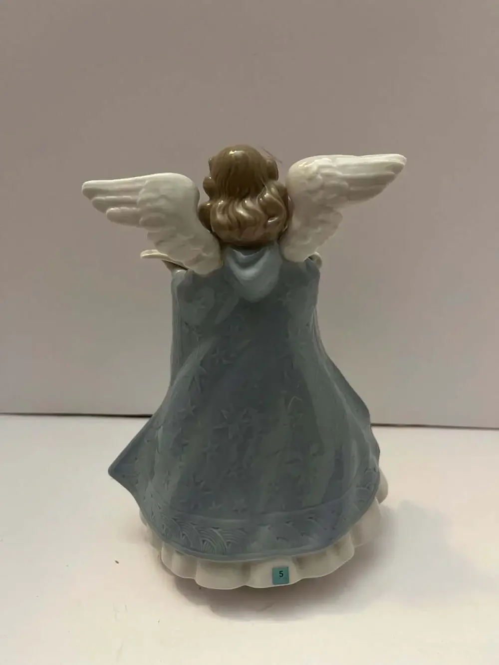 Vintage Lladro Porcelain Angel Tree Topper 7 1/2” Tall